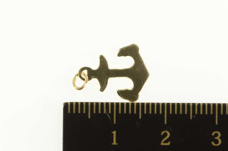 14K Yellow Gold Mini Anchor Nautical Sailing Hope Symbol Charm/Pendant