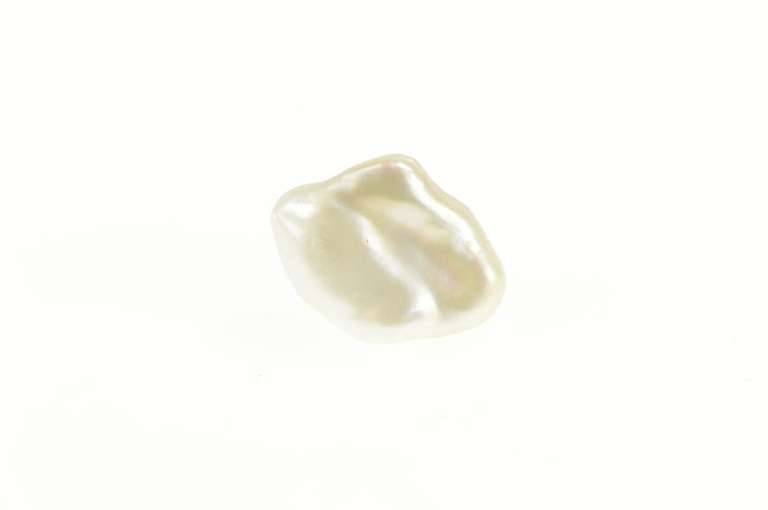 14K Yellow Gold Raw Baroque Pearl Simple Lapel Pin/Brooch