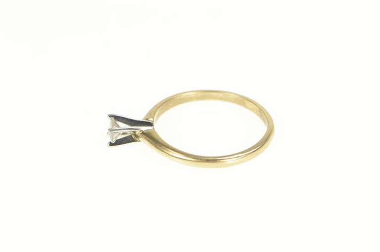 14K Yellow Gold Classic Round Brilliant Diamond Solitaire Ring