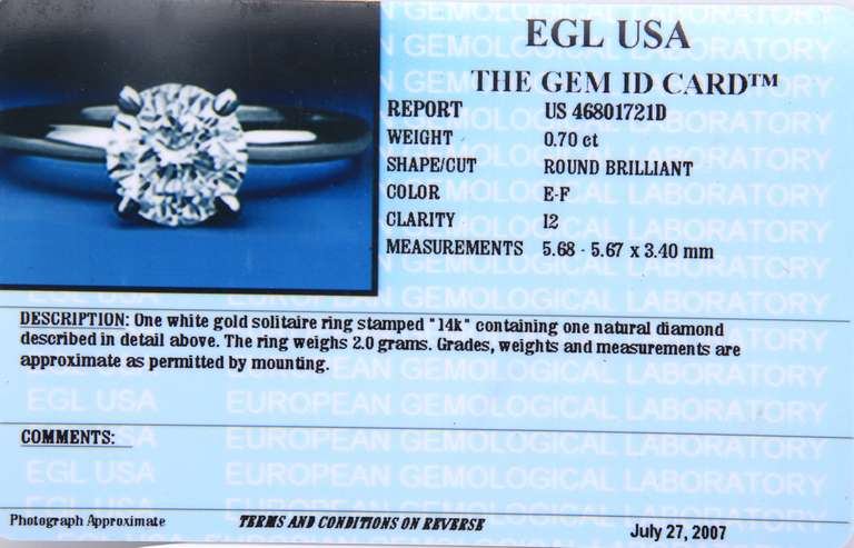 Dazzling White Gold Round Brilliant Cut Diamond Engagement Ring