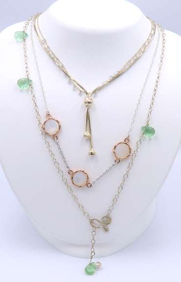 Group Lot of 5 Vintage 925 Sterling Silver Necklaces