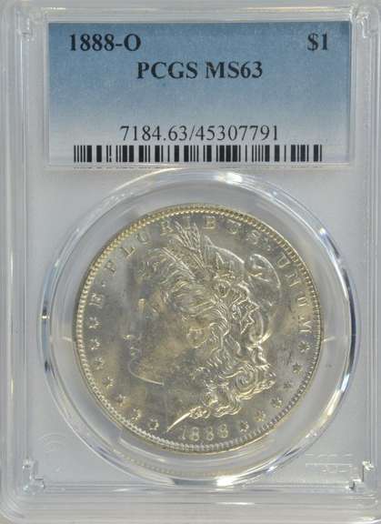 Gorgeous Choice BU 1888-O Morgan Silver Dollar. PCGS MS63