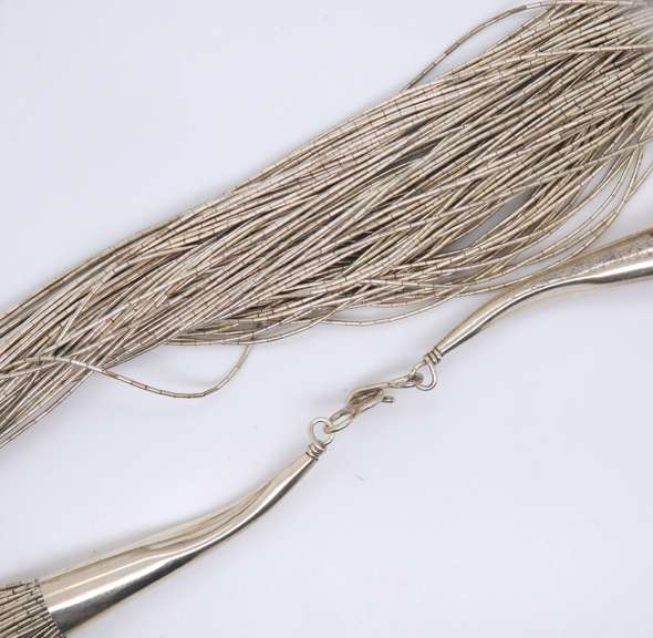 Vintage Sterling Silver Multi Strand Necklace