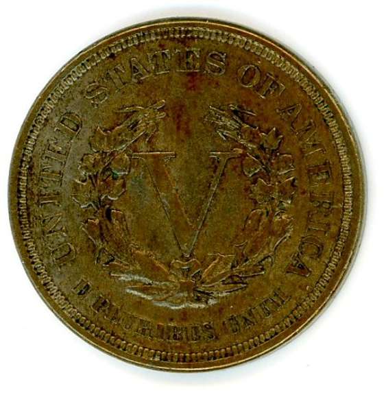 1883 No Cents Liberty 'V' Nickel