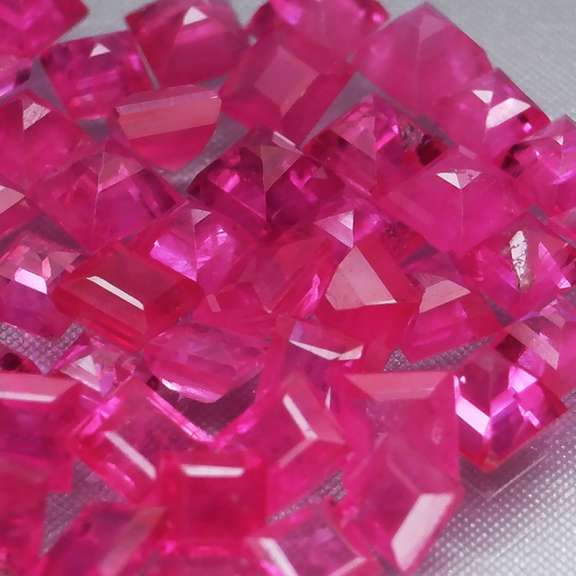 Premium 4.15ct 50 piece princess cut Ruby set