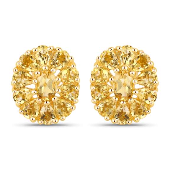 Plated 18KT Yellow Gold 4.06ctw Citrine Earrings