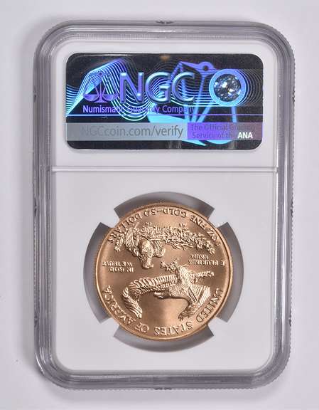 MS70 1999 $50 American Gold Eagle 1 Oz. .999 Fine Gold NGC