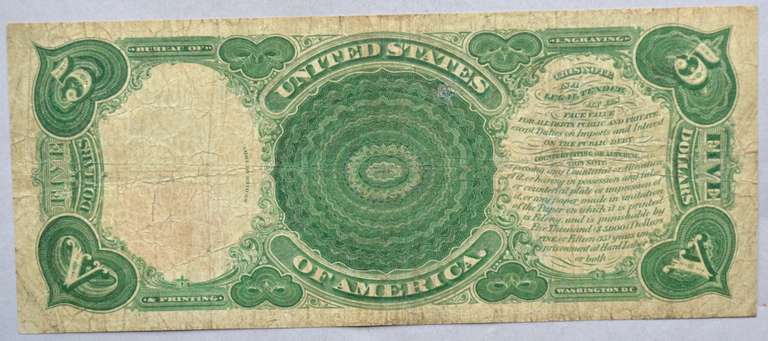 $ 5 1907 Series Woodchopper US Note