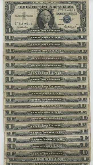 Larger lot of 30 Small Size $1 Silver Certificates 1935 & 1957