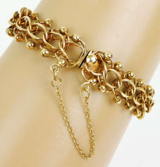 Vintage 12K Gold Filled Fancy Charm Bracelet