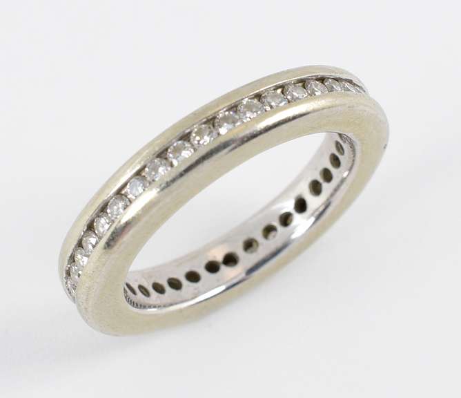 Stately Diamond Eternity Wedding Band in 18K WG