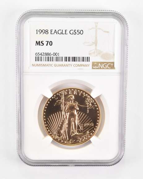 MS70 1998 $50 American Gold Eagle - Graded NGC