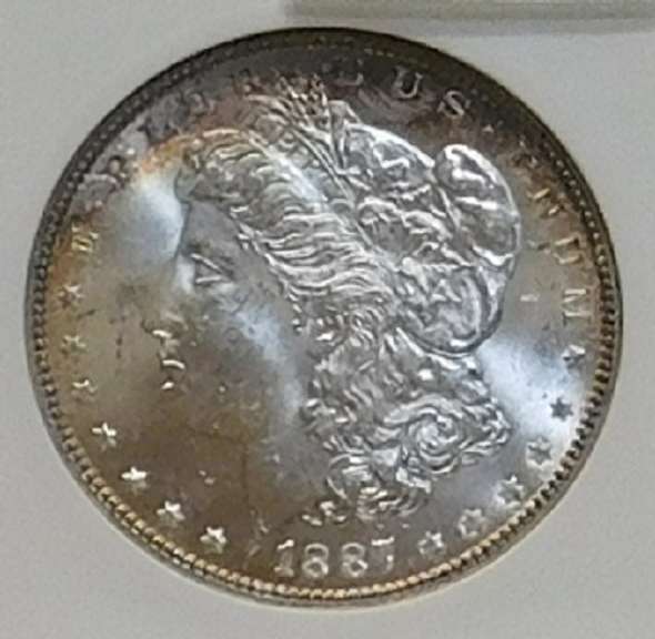 1887 Morgan Dol ANACS MS-64 almost GEM, toning
