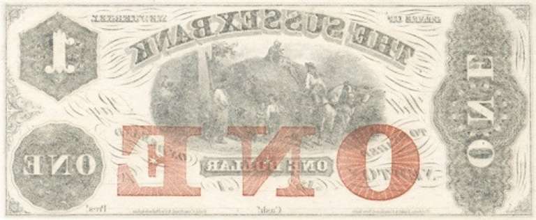 Superb Crisp 1800's $1 Note Sussex Bank Of Newton New Jersey!
