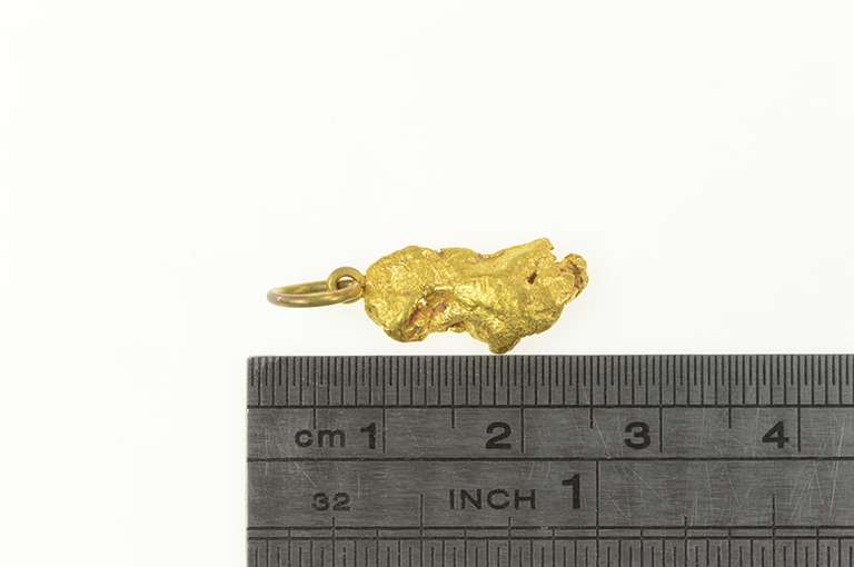 22K Yellow Gold Raw Abstract Cluster Textured Nugget Charm/Pendant