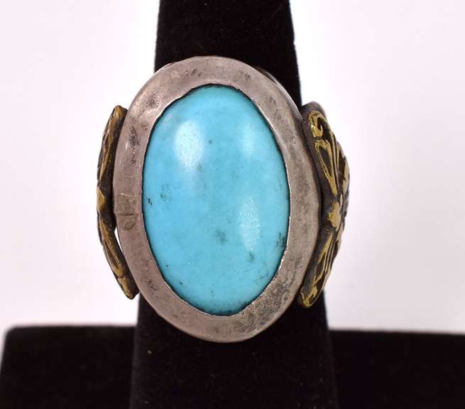Stunning 12.17CTS Turquoise Ring in Sterling Silver