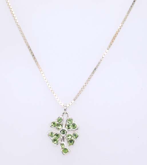 Vintage Sterling Silver Leaf Pendant on Chain