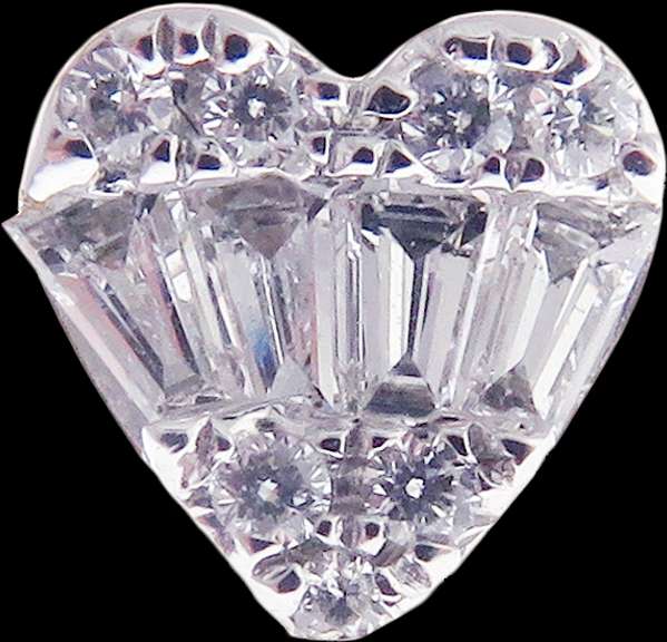 Stunning Heart Shaped 18k White Gold Diamond Earrings