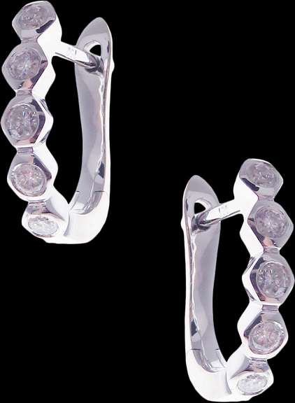 Gorgeous Quintuple Diamond Set 18k White Gold Earrings