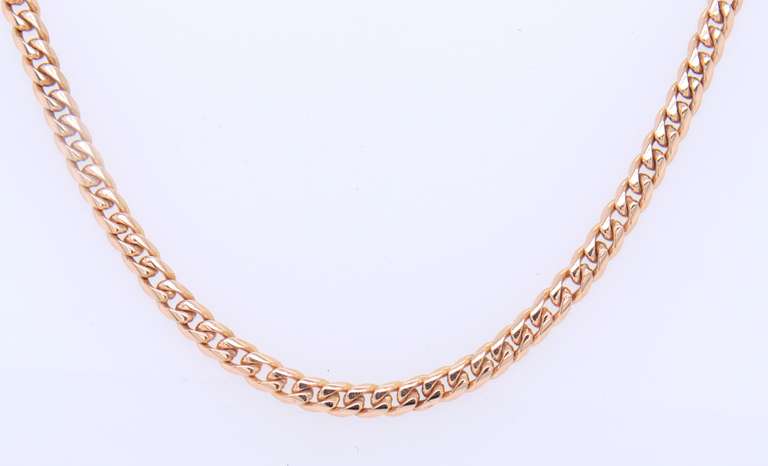 Powerful 18kt Yellow Gold Curb Link Chain Necklace