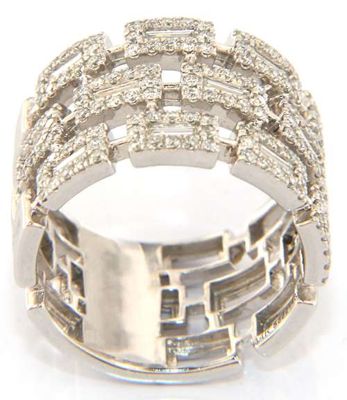 Absolutelty Gorgeous White Gold Multi Row Diamond Band Gabriel & Co