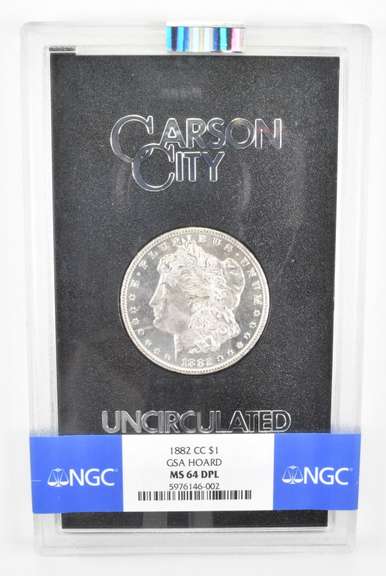 MS64 DPL 1882-CC Morgan Silver Dollar - GSA Hoard - Graded NGC