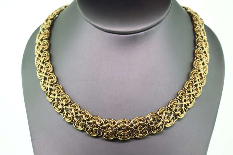 Intricate Handmade Italian 14k Gold Necklace