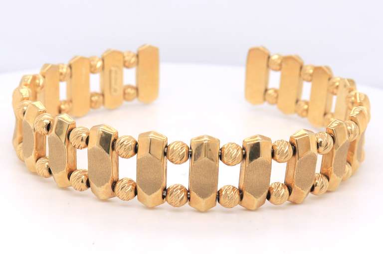 Handsome Yellow Gold Wide Cuff Bangle
