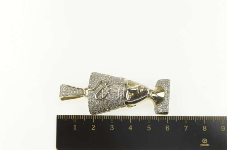 Sterling Silver Ancient Egyptian Queen Nefertiti Pave Pendant