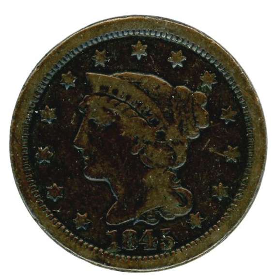 1845 Braided Hair Large Cent