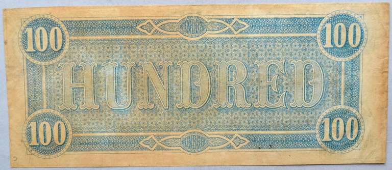 $100 Feb 17 1864 Series Confederate States Note