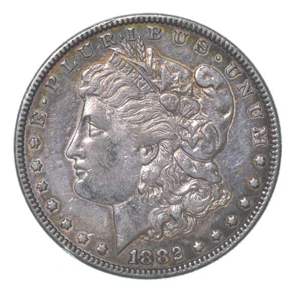 1882 Morgan Silver Dollar Rainbow Toned