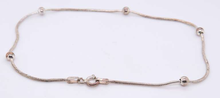 Vintage Italian Sterling Silver Snake Anklet