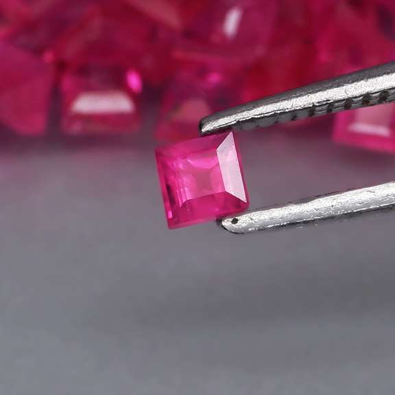 Premium 4.15ct 50 piece princess cut Ruby set
