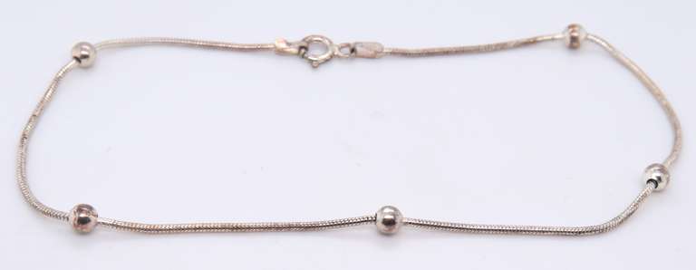 Vintage Italian Sterling Silver Snake Anklet