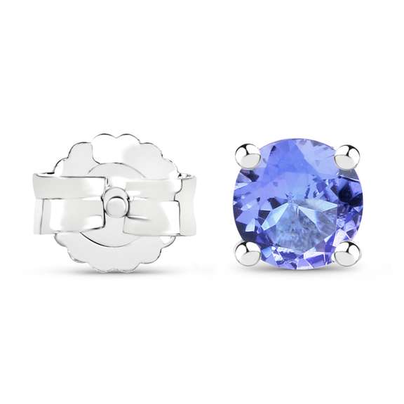 Plated Rhodium 0.46ctw Tanzanite Earrings