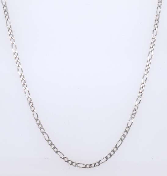 Vintage Italian Sterling Silver Figaro Chain Necklace