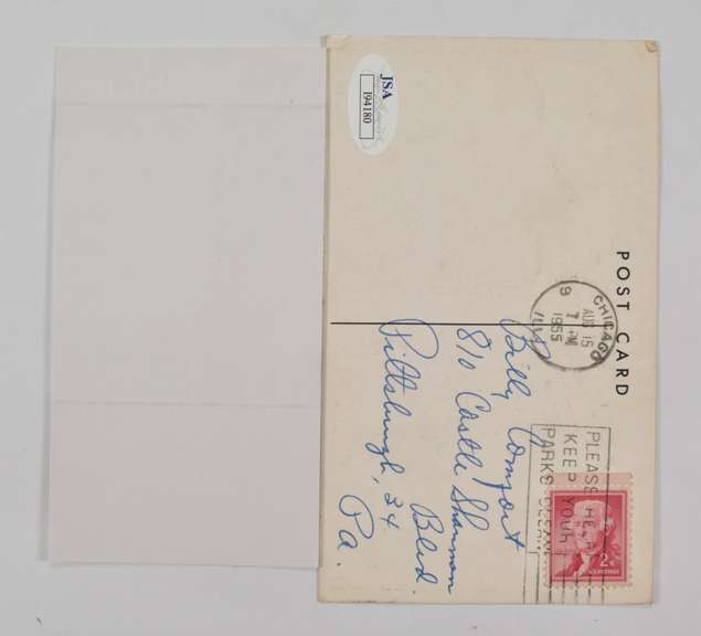 George Kell - Chicago White Sox - Signed Postcard - Certified JSA