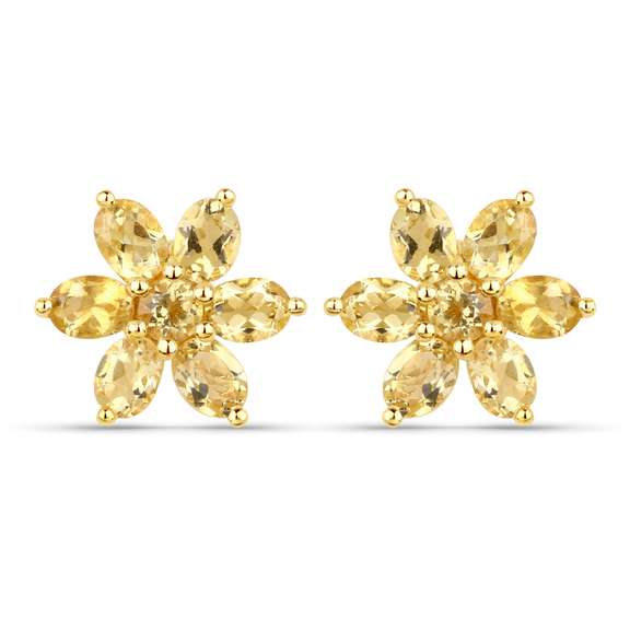 Plated 18KT Yellow Gold 2.12ctw Citrine Earrings