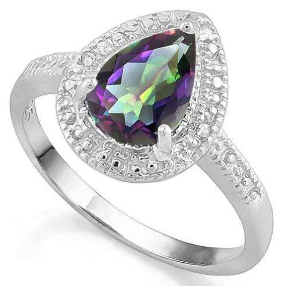 1.25 CT MYSTIC GEMSTONE 925 STERLING SILVER RING