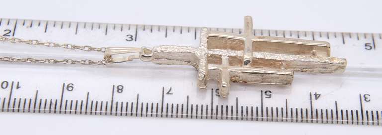 Vintage Sterling Silver Triple Cross Pendant on Chain