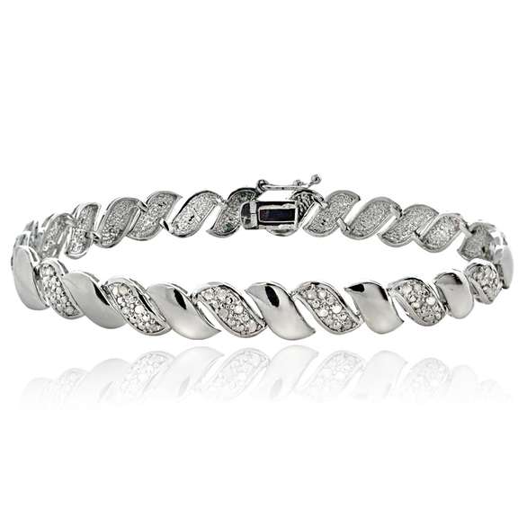 Silver Tone 1/2 Ct Diamond San Marco Bracelet