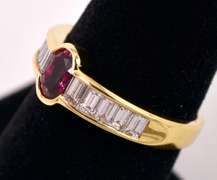 Marvelous Ruby and Diamond Band Ring in 18K Yellow Gold