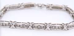 Group Lot of 2 Vintage 925 Sterling Silver Cubic Zirconia Bracelets