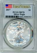 2017 First Strike Issue American Silver Eagle in PCGS MS70