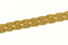 14K Yellow Gold Gold Filled Victorian Braided Chain Link Buckle Chain Bracelet