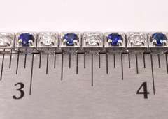 Fantastic Diamond and Sapphire Bracelet in 14K White Gold- 6.0+ Carats!