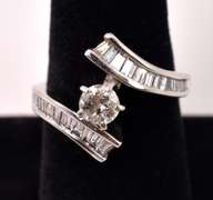 Ravishing Diamond Swirl Ring in 14K White Gold