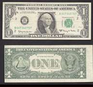 $1 1963-A Major Faulty Alignment on Back Grades Very Fine.