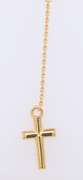Italian 14KT Yelow Gold Beautiful Celestial Moon Lariat Style Rosary Necklace